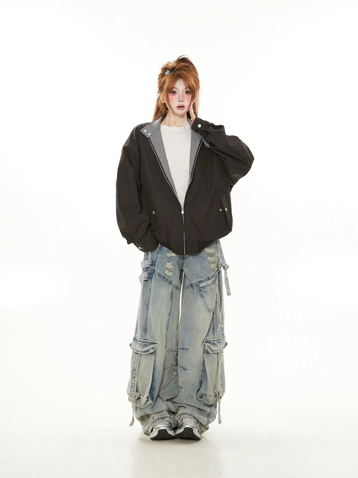 Повседневная легкая весенне-осенняя клетчатая свободная женская рабочая куртка, модная базовая короткая верхняя одежда для пар
Повседневная легкая весенне-осенняя клетчатая свободная женская рабочая куртка, модная базовая короткая верхняя одежда для пар