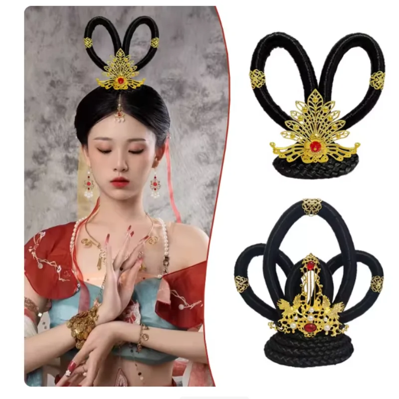 Han Costume Wig Headdress Ensemble Classical Dance Performance Ancient Style Hair Bag Accessories
Han Costume Wig Headdress Ensemble Classical Dance Performance Ancient Style Hair Bag Accessories