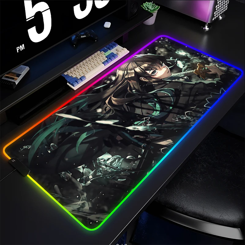 RGB Mouse Pad Gamer Keyboard Pad Demon Slayer Tokitou Muichirou Desk Mouse Mat LED Laptop Tapis Souris Gaming Notbook Mousepad
RGB Mouse Pad Gamer Keyboard Pad Demon Slayer Tokitou Muichirou Desk Mouse Mat LED Laptop Tapis Souris Gaming Notbook Mousepad