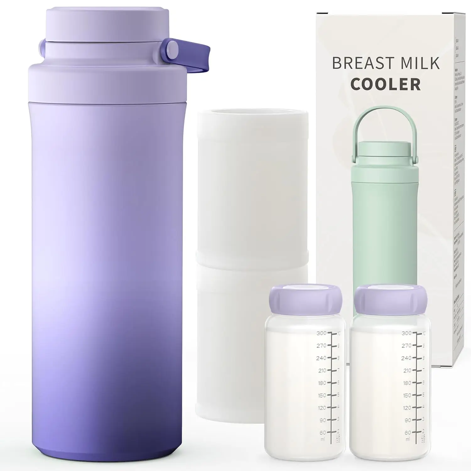 22oz Portable Breast Milk Cooler Bottle with 24-Hour Cooling, 2 Baby Bottles & Storage Bags, BPA-Free Purple
22oz Portable Breast Milk Cooler Bottle with 24-Hour Cooling, 2 Baby Bottles & Storage Bags, BPA-Free Purple