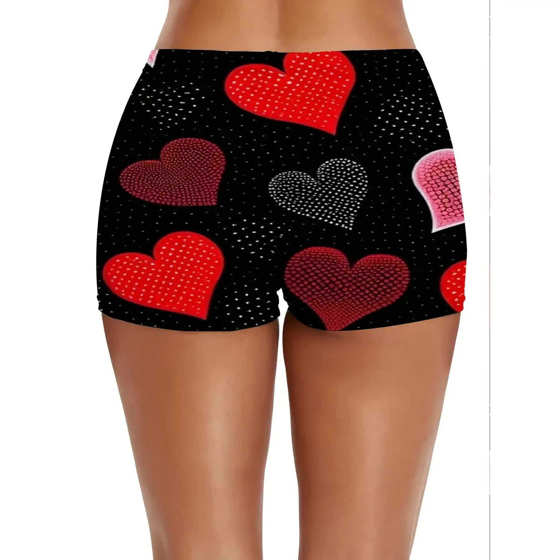 Модные женские шорты больших размеров на день Святого Валентина с высокой талией | Полный принт с черными и красными сердечками для повседневной одежды и праздничных нарядов
Модные женские шорты больших размеров на день Святого Валентина с высокой талией | Полный принт с черными и красными сердечками для повседневной одежды и праздничных нарядов