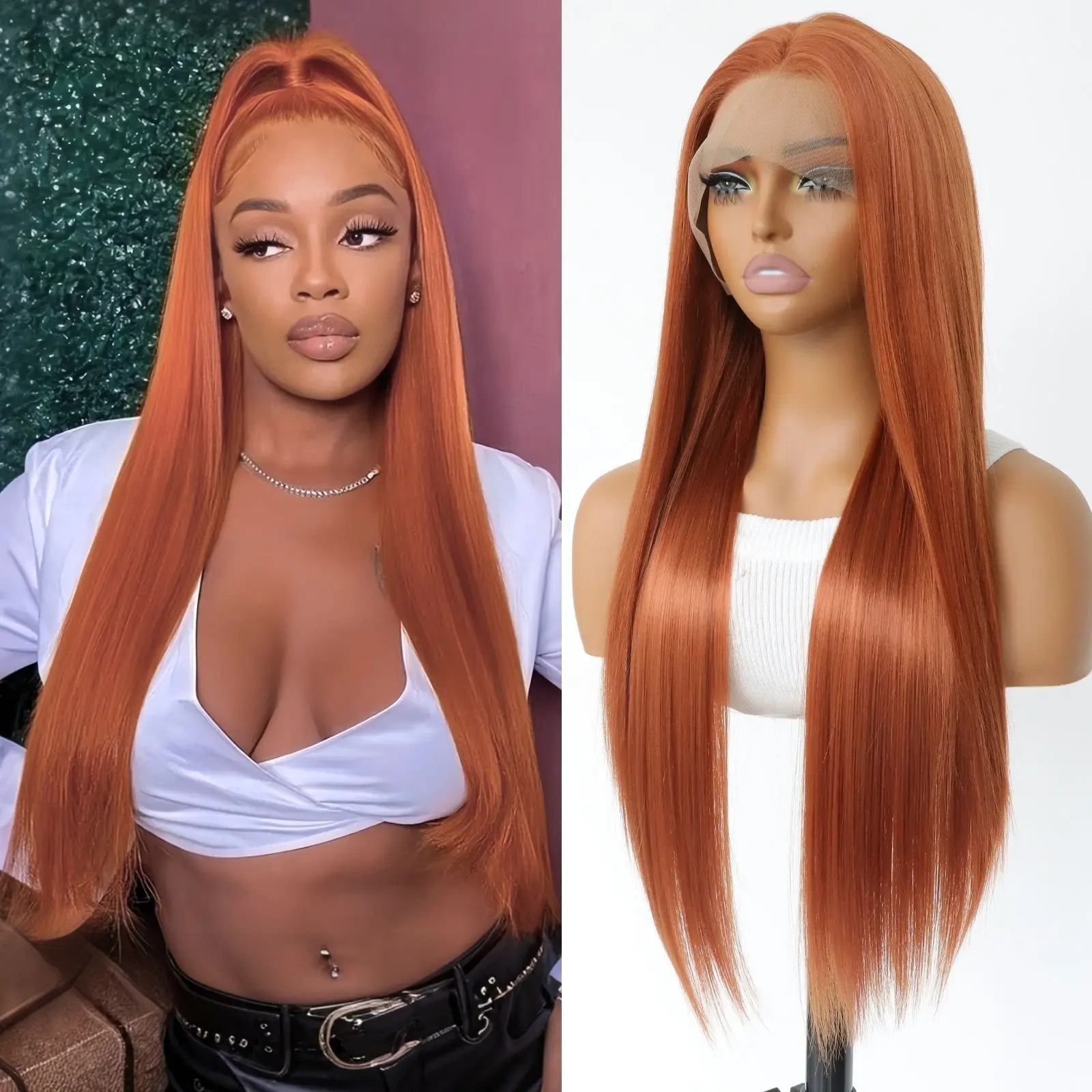 13×4 Lace Front Synthetic Wig Ginger Orange Lace Frontal Wigs Glueless Natural Hairline Heat-resistant Fibre Wig
13×4 Lace Front Synthetic Wig Ginger Orange Lace Frontal Wigs Glueless Natural Hairline Heat-resistant Fibre Wig