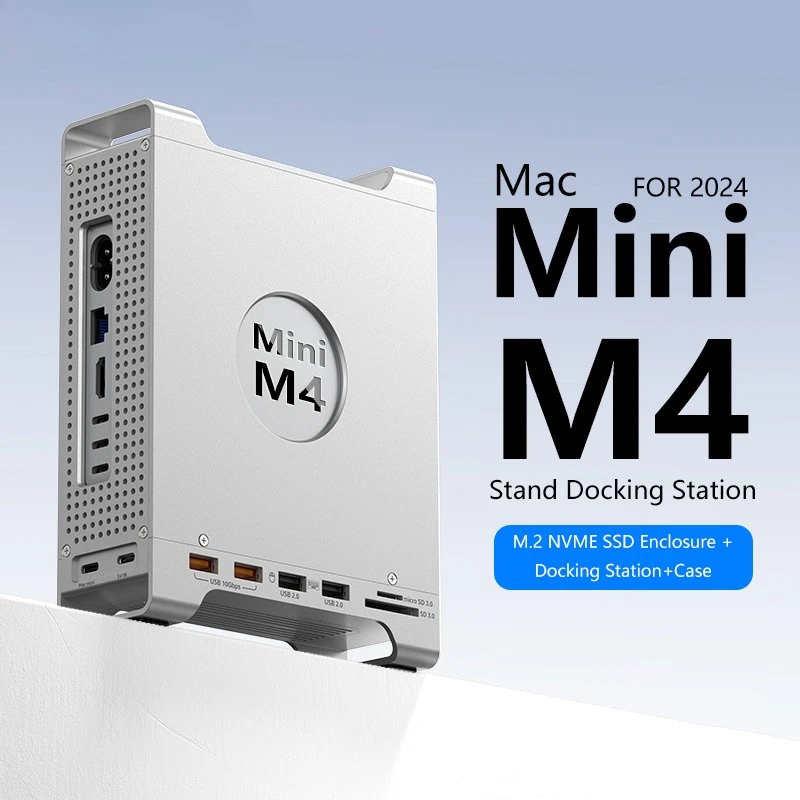 Подставка для Mac Mini M4 и док-станция-концентратор USB Type C Док-станция с 10 Гбит/с USB 3.2 USB 2.0 SD TF M.2 NVME Корпус из алюминия
Подставка для Mac Mini M4 и док-станция-концентратор USB Type C Док-станция с 10 Гбит/с USB 3.2 USB 2.0 SD TF M.2 NVME Корпус из алюминия