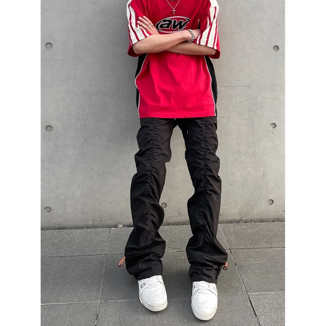 Unisex Clean Fit Techwear Utility Trousers Pleated Design Straight Leg Slight Flare Pants Casual Streetwear Fashion Bottoms
Unisex Clean Fit Techwear Utility Trousers Pleated Design Straight Leg Slight Flare Pants Casual Streetwear Fashion Bottoms