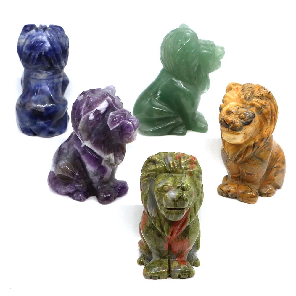 2" Natural Stone Lion Statue Amethyst Healing Crystal Carved Animal Figurines Crafts Office Living Home Room Decor Accessories
2" Natural Stone Lion Statue Amethyst Healing Crystal Carved Animal Figurines Crafts Office Living Home Room Decor Accessories