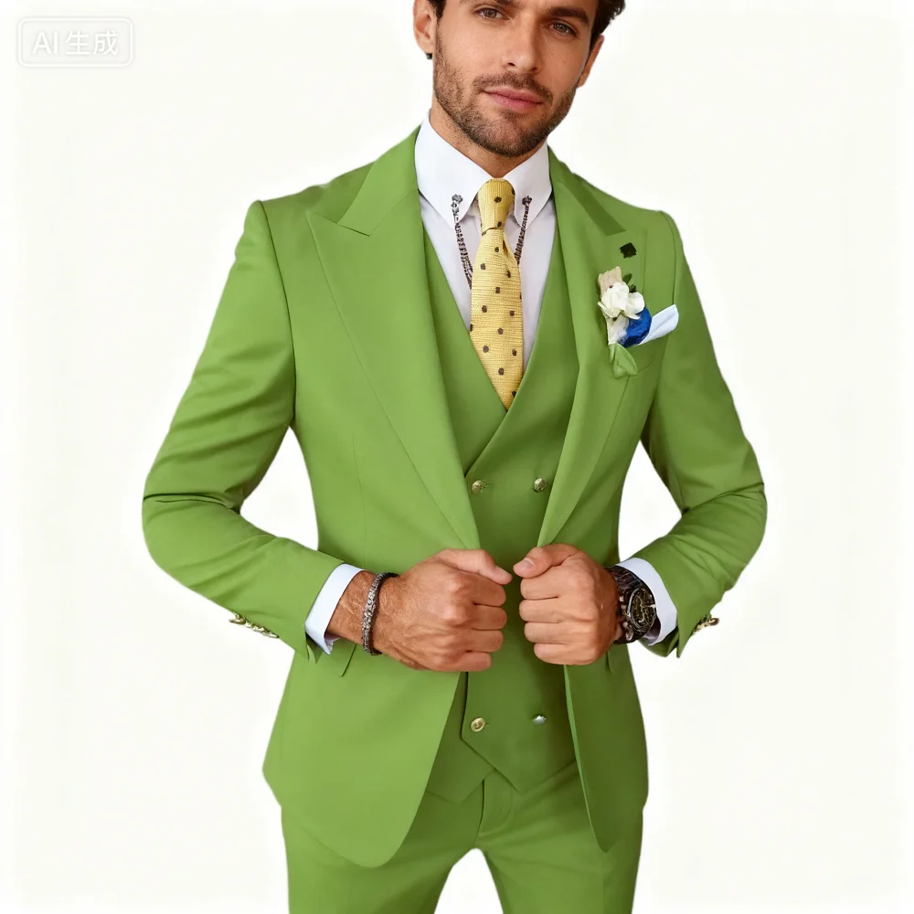 Men's Smart Casual 3 Piece Peak Lapel Single Breasted Wedding Tuxedo Slim Fit Formal Best Man Groom Costume Homme
Men's Smart Casual 3 Piece Peak Lapel Single Breasted Wedding Tuxedo Slim Fit Formal Best Man Groom Costume Homme