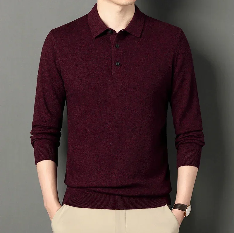 Men's New Business Fashion Pure Wool Knited Pullover | Lapel Polo Shirt Classic Solid Color Golf Sweater
Men's New Business Fashion Pure Wool Knited Pullover | Lapel Polo Shirt Classic Solid Color Golf Sweater