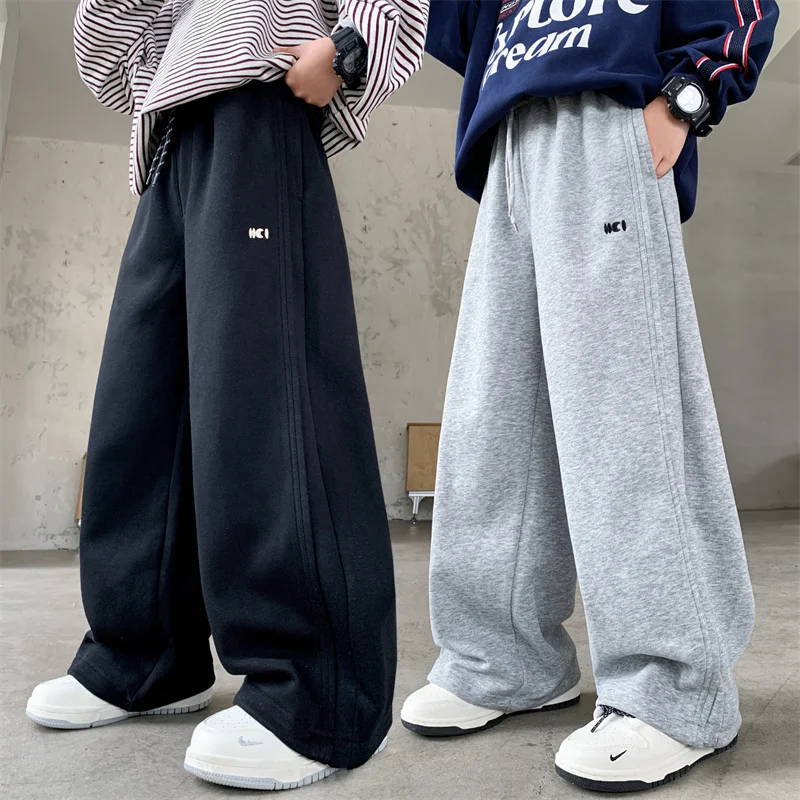 Children Autumn Black Grey Cotton Sweatpants for Tweens Boy Loose Straight Drawstring Pants Kids Spring Casual Sports Trousers
Children Autumn Black Grey Cotton Sweatpants for Tweens Boy Loose Straight Drawstring Pants Kids Spring Casual Sports Trousers