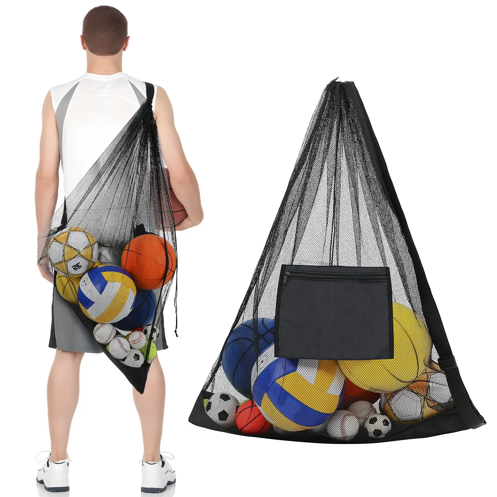 Big Ball Net Bag Large Capacity Mesh Sports Equipment Fitness Drawstring Bags Beach Toys Storage Solution Soccer Volleyball
Big Ball Net Bag Large Capacity Mesh Sports Equipment Fitness Drawstring Bags Beach Toys Storage Solution Soccer Volleyball