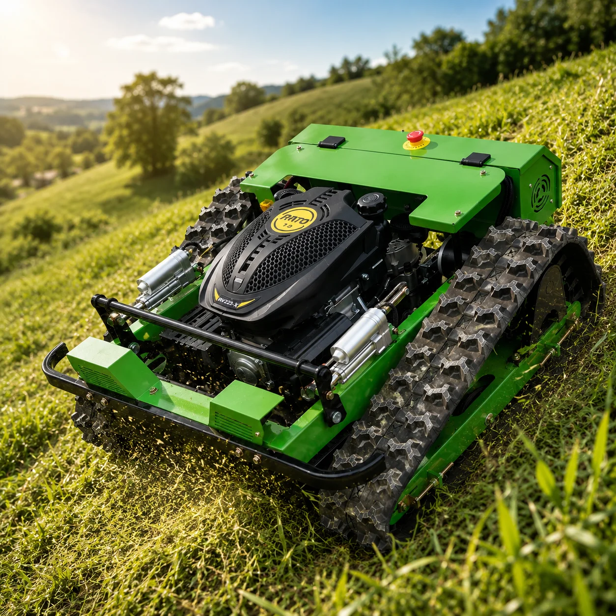 Customized all-terrain remote-controlled lawn mower, tracked grass sweeper, suitable for lawn mowing on farm, orchard
Customized all-terrain remote-controlled lawn mower, tracked grass sweeper, suitable for lawn mowing on farm, orchard