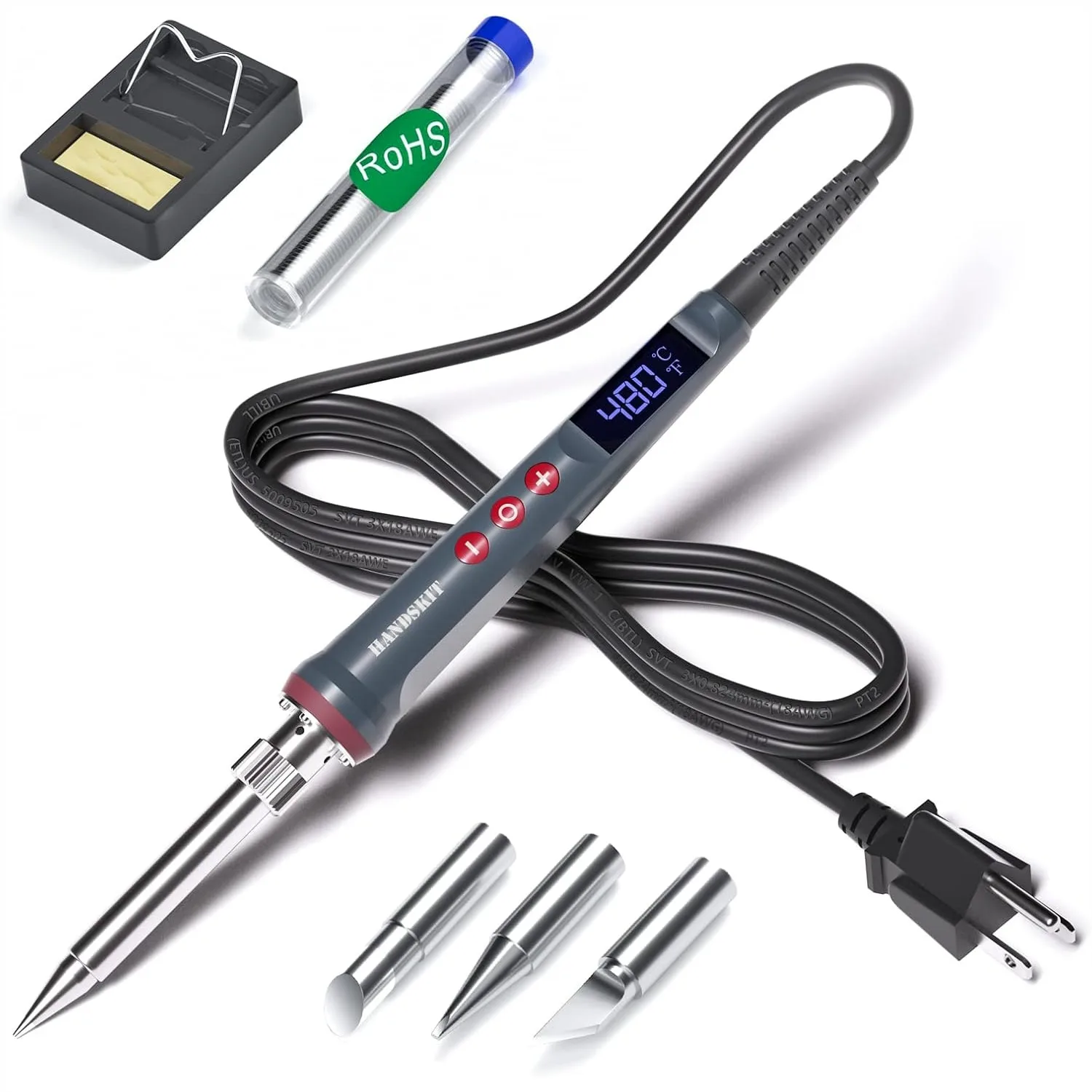 200W Soldering Iron Kit with Digital Display, Adjustable Temperature 180-480℃, Fast Heating for Electronics Repair
200W Soldering Iron Kit with Digital Display, Adjustable Temperature 180-480℃, Fast Heating for Electronics Repair