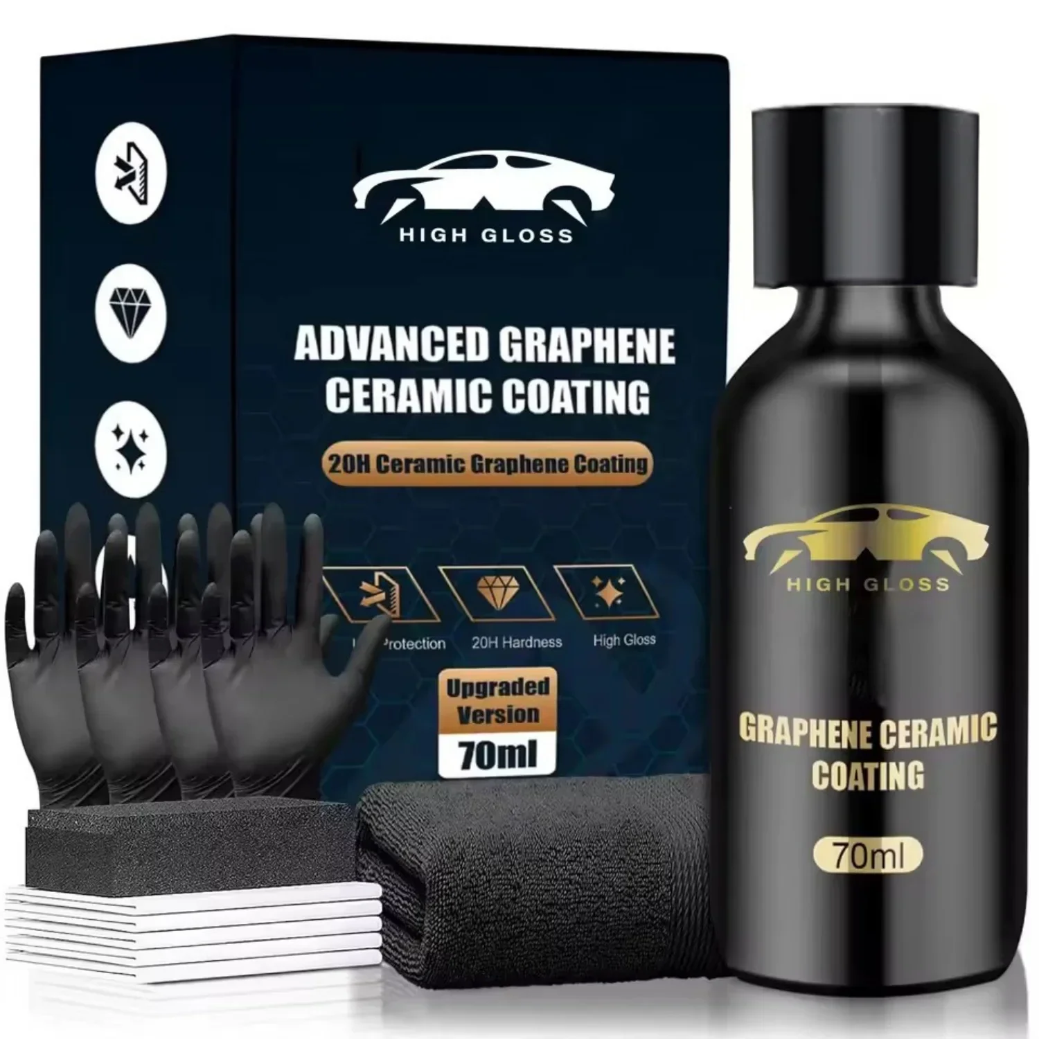 Graphene Ceramic Coating Advanced 20H Ceramic Coating for Cars High Gloss Nano Graphene Coat Kit Hydrophbic Mirror Paint
Graphene Ceramic Coating Advanced 20H Ceramic Coating for Cars High Gloss Nano Graphene Coat Kit Hydrophbic Mirror Paint