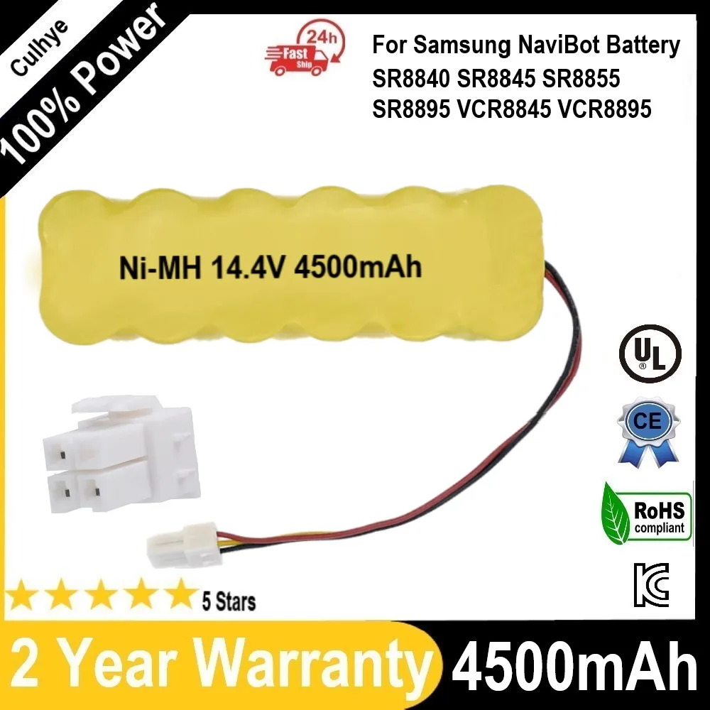 14.4V 4500mAh Ni-MH Rechargeable Battery for Samsung NaviBot SR8840 SR8845 SR8855 SR8895 VCR8845 VCR8895 VCR8730 SR8750
14.4V 4500mAh Ni-MH Rechargeable Battery for Samsung NaviBot SR8840 SR8845 SR8855 SR8895 VCR8845 VCR8895 VCR8730 SR8750