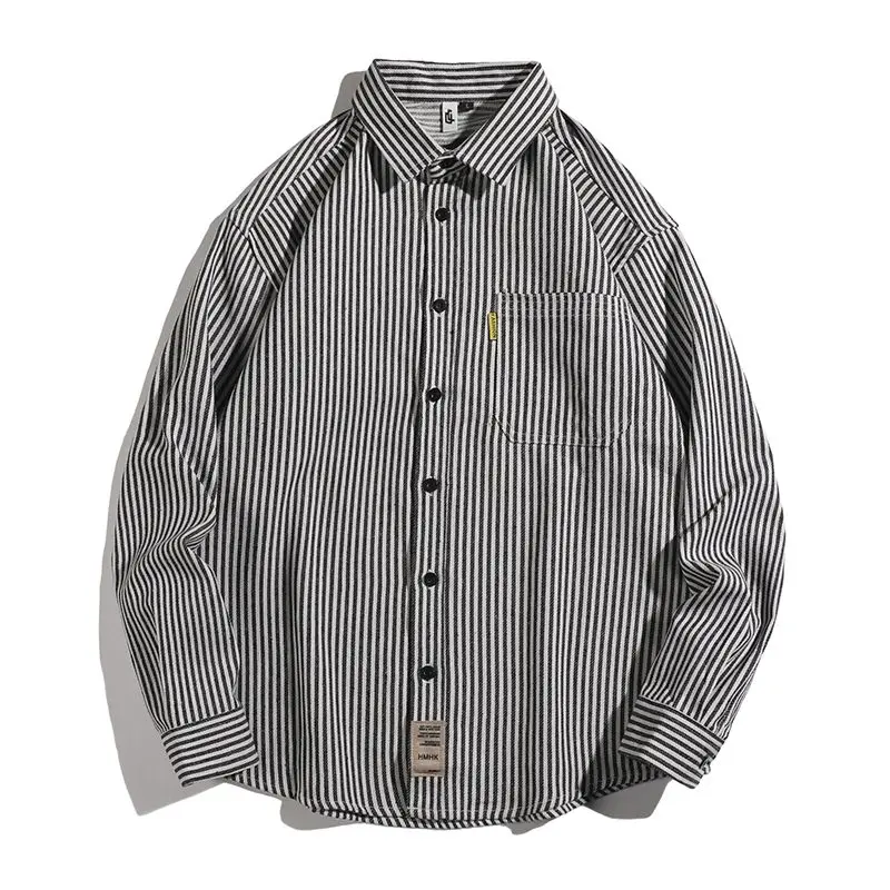 Casual Striped Long Sleeve Shirt Men's Fashion Outerwear Vintage New Style Autumn Trendy Men's Clothing Standard Fit Polyeste...
Casual Striped Long Sleeve Shirt Men's Fashion Outerwear Vintage New Style Autumn Trendy Men's Clothing Standard Fit Polyeste...