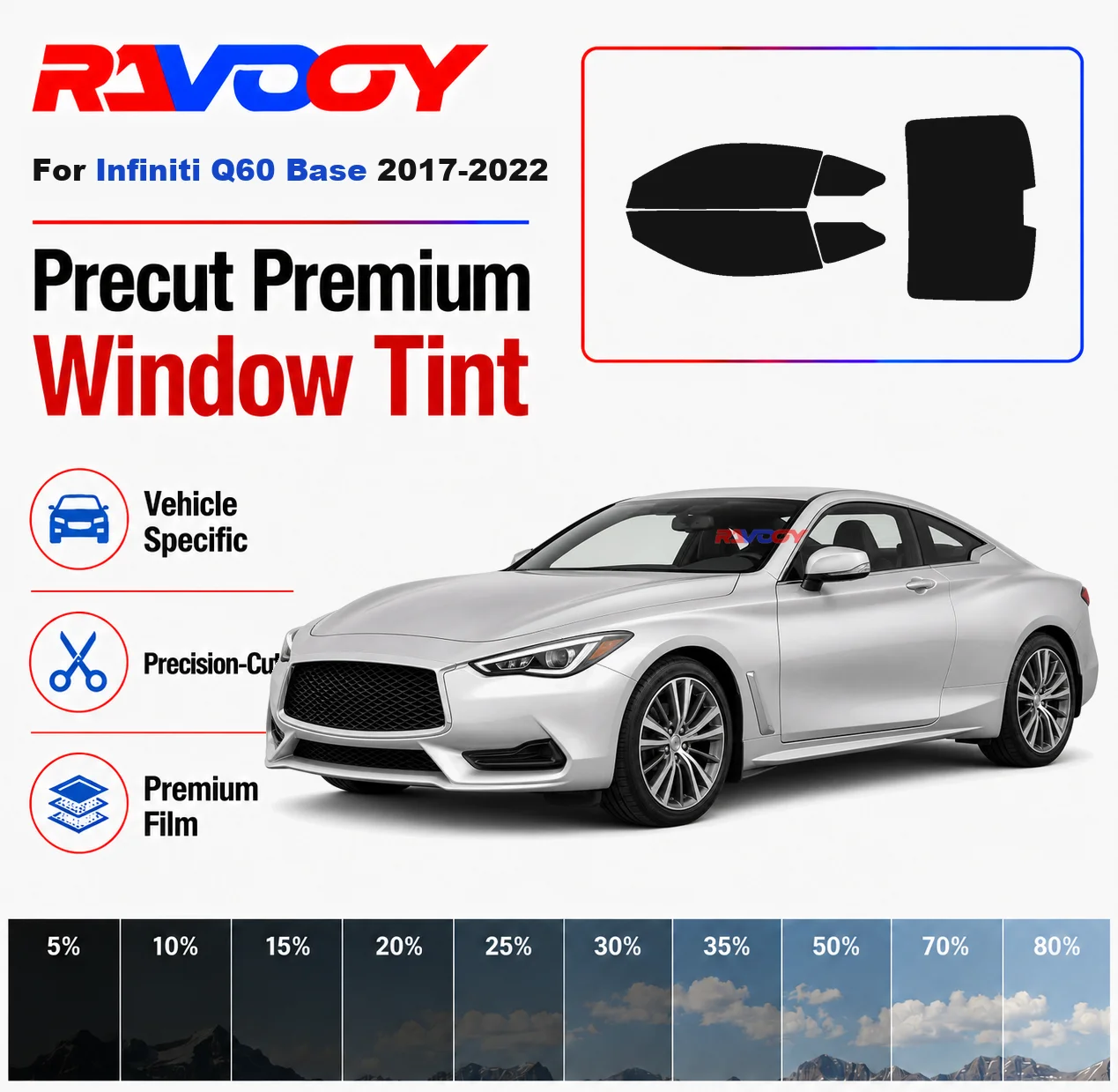 Premium Precut Window Tint Kit Front Rear Windows Rear Windshield For Infiniti Q60 Base 2017-2022 Complete Set Nano Ceramic Film
Premium Precut Window Tint Kit Front Rear Windows Rear Windshield For Infiniti Q60 Base 2017-2022 Complete Set Nano Ceramic Film