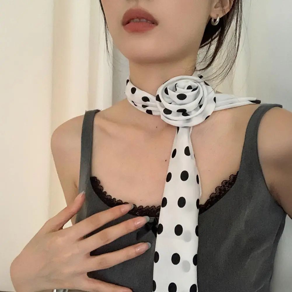 Elegant Rose Flower Long Satin Scarf Soft Chiffon Sheer Scarf Dot Design Neckerchief Collar Decoration Kerchief Chiffon Scarves
Elegant Rose Flower Long Satin Scarf Soft Chiffon Sheer Scarf Dot Design Neckerchief Collar Decoration Kerchief Chiffon Scarves