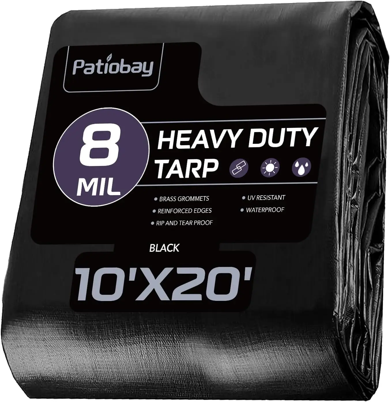 10x20 Feet Heavy Duty Waterproof Tarp, 8 Mil Thick with Grommets Every 23.6", UV Resistant for Outdoor Use
10x20 Feet Heavy Duty Waterproof Tarp, 8 Mil Thick with Grommets Every 23.6", UV Resistant for Outdoor Use