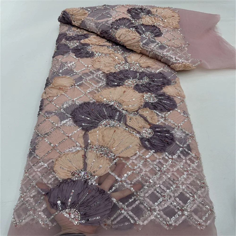 French Heavy Beads Lace Fabric 2025 High Quality African Sequins Bridal Lace Net Fabrics For Nigerian Wedding Party Dress Sewing
French Heavy Beads Lace Fabric 2025 High Quality African Sequins Bridal Lace Net Fabrics For Nigerian Wedding Party Dress Sewing