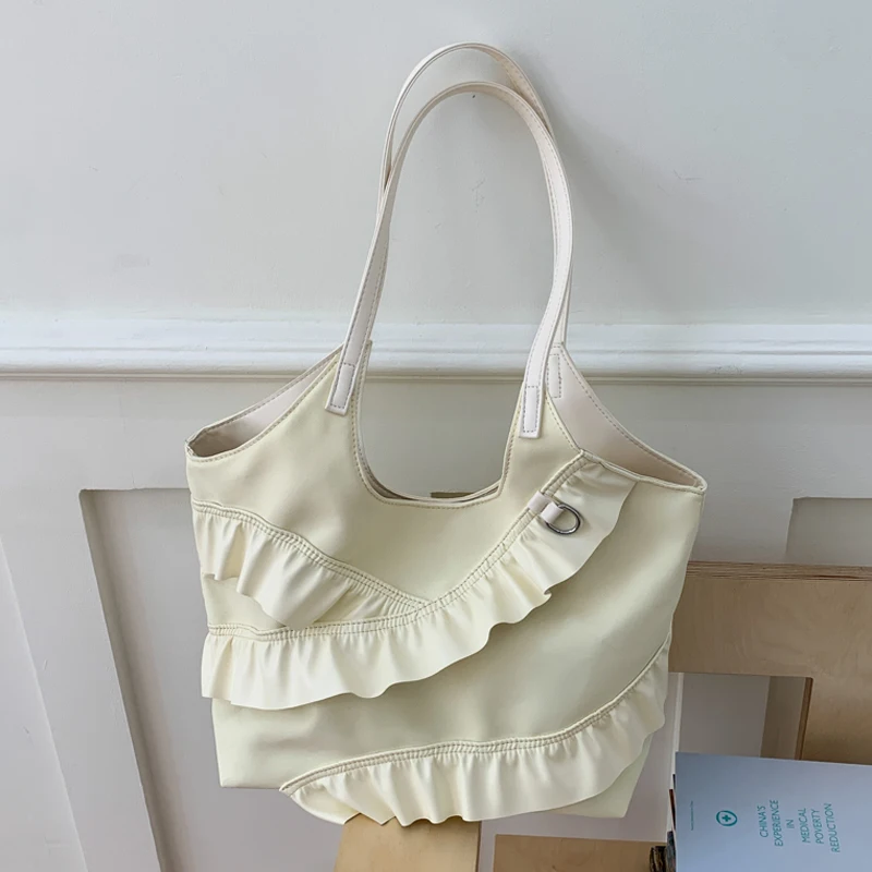 Personalized Ruffle Edge Large Bags for Women New Fashion Large Capacity Underarm One Shoulder Bag Simple Commuter Tote Bag
Personalized Ruffle Edge Large Bags for Women New Fashion Large Capacity Underarm One Shoulder Bag Simple Commuter Tote Bag