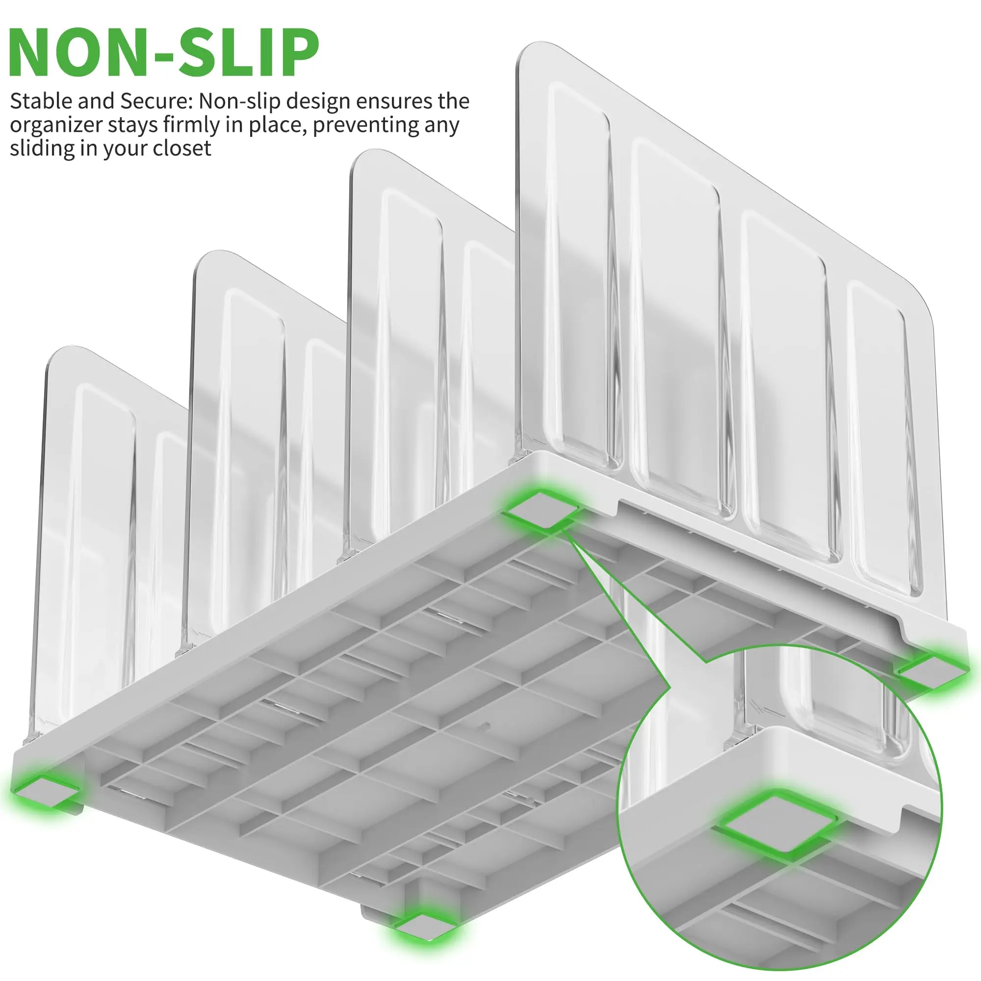 Adjustable Shelf Dividers for Closet, 2-Pack Purse Organizers for Closet, Bookshelf Handbag Plastic Storage Separator
Adjustable Shelf Dividers for Closet, 2-Pack Purse Organizers for Closet, Bookshelf Handbag Plastic Storage Separator
