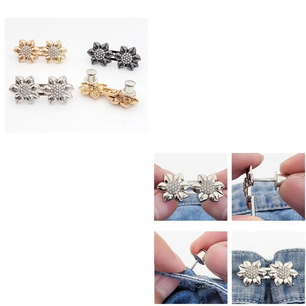 Сверкающие стразы, цветок, регулируемый пояс, кнопка для брюк, дизайн из сплава без шитья
Сверкающие стразы, цветок, регулируемый пояс, кнопка для брюк, дизайн из сплава без шитья
