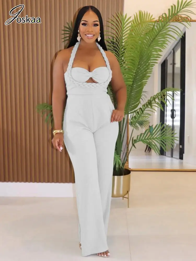 Joskaa Women Weave Halter Backless Bodycon Wide Leg Jumpsuits Women Hipster Party Club One Piece Rompers 2025 Summer Tracksuits
Joskaa Women Weave Halter Backless Bodycon Wide Leg Jumpsuits Women Hipster Party Club One Piece Rompers 2025 Summer Tracksuits