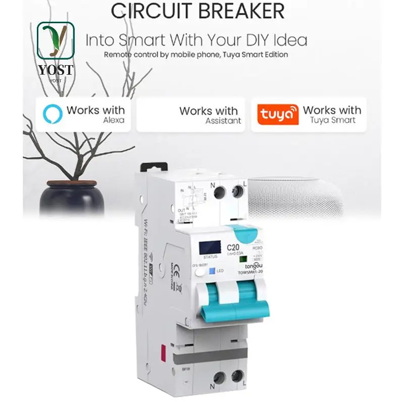 YOST-TONGOU Tuya Wifi Smart Circuit Breaker Residual Current Circuit Breaker With Over Current And Leakage Protection
YOST-TONGOU Tuya Wifi Smart Circuit Breaker Residual Current Circuit Breaker With Over Current And Leakage Protection