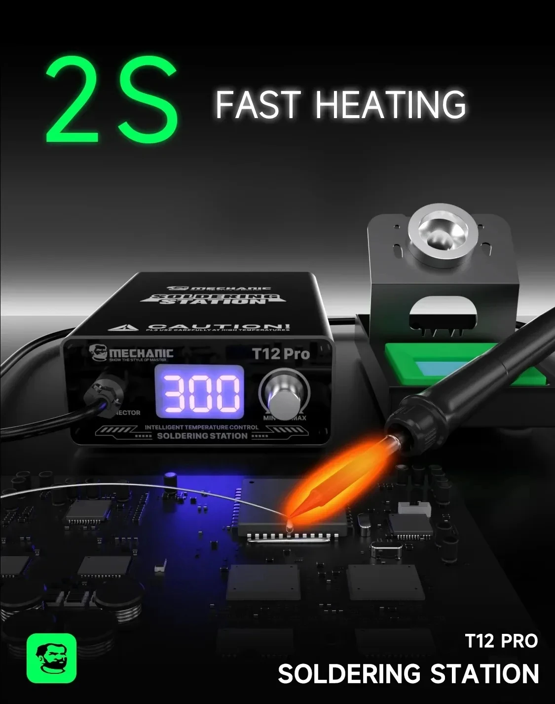 MECHANIC T12 Pro 75W Smart Digital Display Soldering Station 40-500°C for Mobile Phone Motherboard PCB Repair Soldering Tool
MECHANIC T12 Pro 75W Smart Digital Display Soldering Station 40-500°C for Mobile Phone Motherboard PCB Repair Soldering Tool