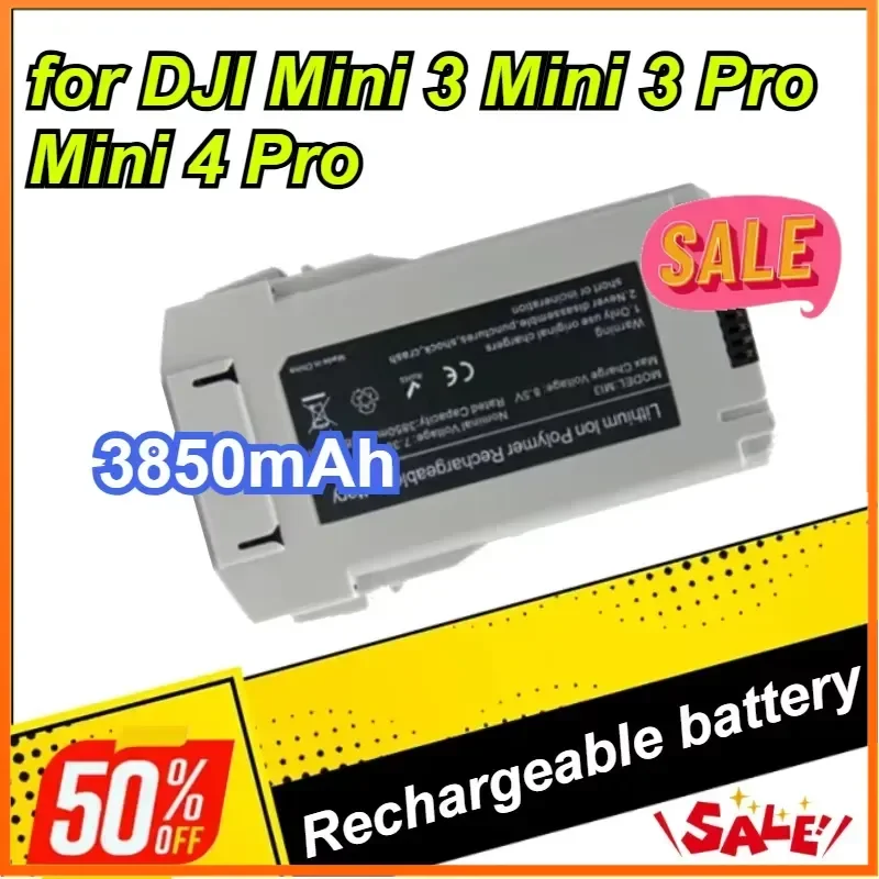 3850mAh Replacement Drone Battery, 45 Mins Extra Flight Time, for DJI Mini 3 Mini 3 Pro Mini 4 Pro
3850mAh Replacement Drone Battery, 45 Mins Extra Flight Time, for DJI Mini 3 Mini 3 Pro Mini 4 Pro