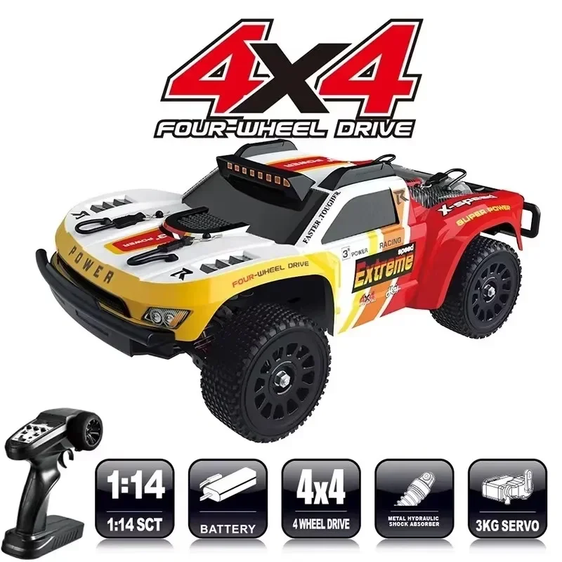 85KM/H 1:14 Brushless RC Car 4WD High Speed Off-Road Drift Racing Car Vehicle ESC 4WD Drift Racing RC Truck Car Model Toy Gifts
85KM/H 1:14 Brushless RC Car 4WD High Speed Off-Road Drift Racing Car Vehicle ESC 4WD Drift Racing RC Truck Car Model Toy Gifts
