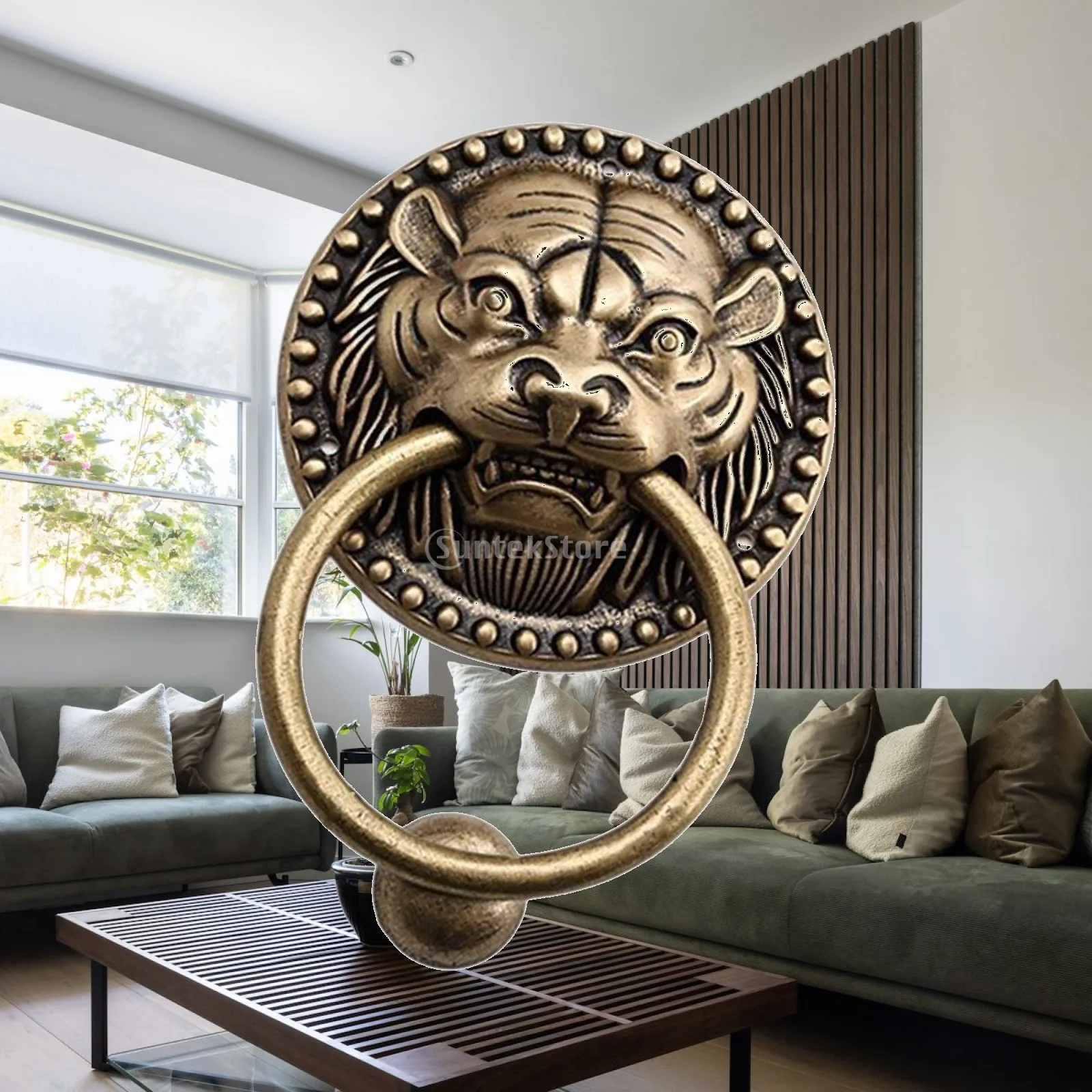 Brass Animal Head Door Knocker for Front Entryway, Easy to Install Pull Handle
Brass Animal Head Door Knocker for Front Entryway, Easy to Install Pull Handle