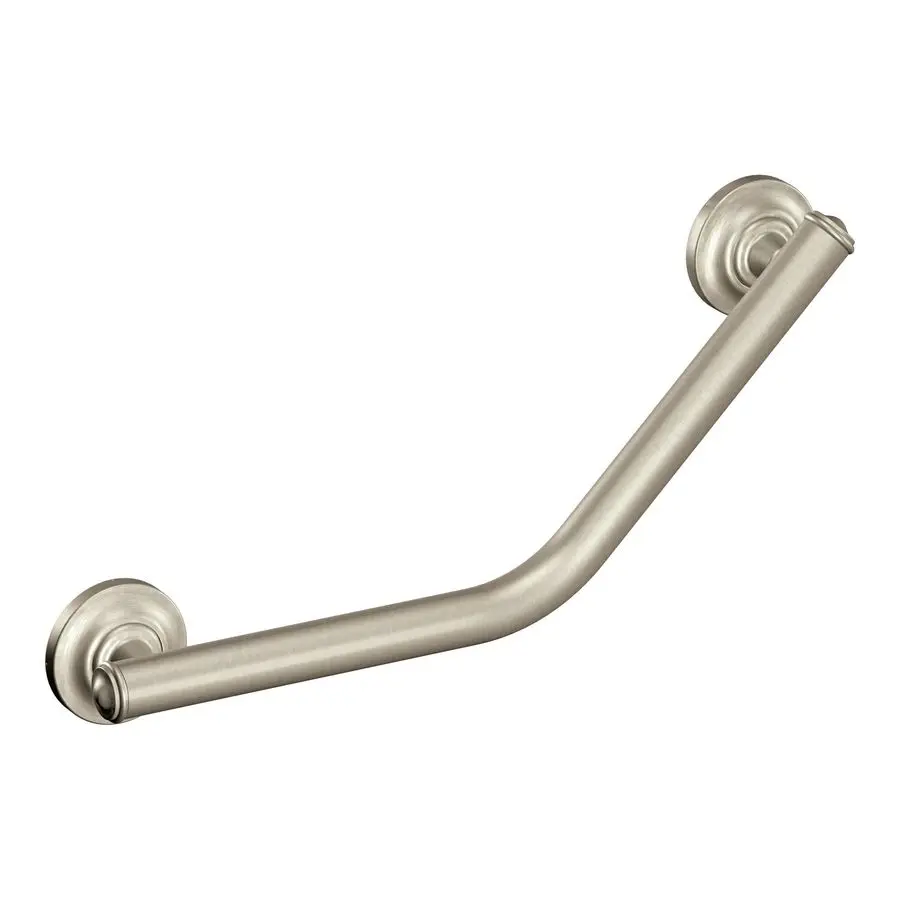Brushed Nickel Bathroom Safety 16Inch Stainless Steel Angled Shower Grab Bar for Handicapped or Elderly, RA8716D1GBN
Brushed Nickel Bathroom Safety 16Inch Stainless Steel Angled Shower Grab Bar for Handicapped or Elderly, RA8716D1GBN