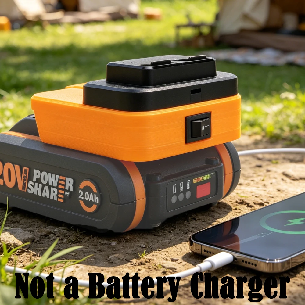 Fast Charging For Worx 4pin 20V WA3551.1 Li-ion Battery Conversion Power Bank w/ USB /Type-C Interface Mobile Phone (NO Battery)
Fast Charging For Worx 4pin 20V WA3551.1 Li-ion Battery Conversion Power Bank w/ USB /Type-C Interface Mobile Phone (NO Battery)