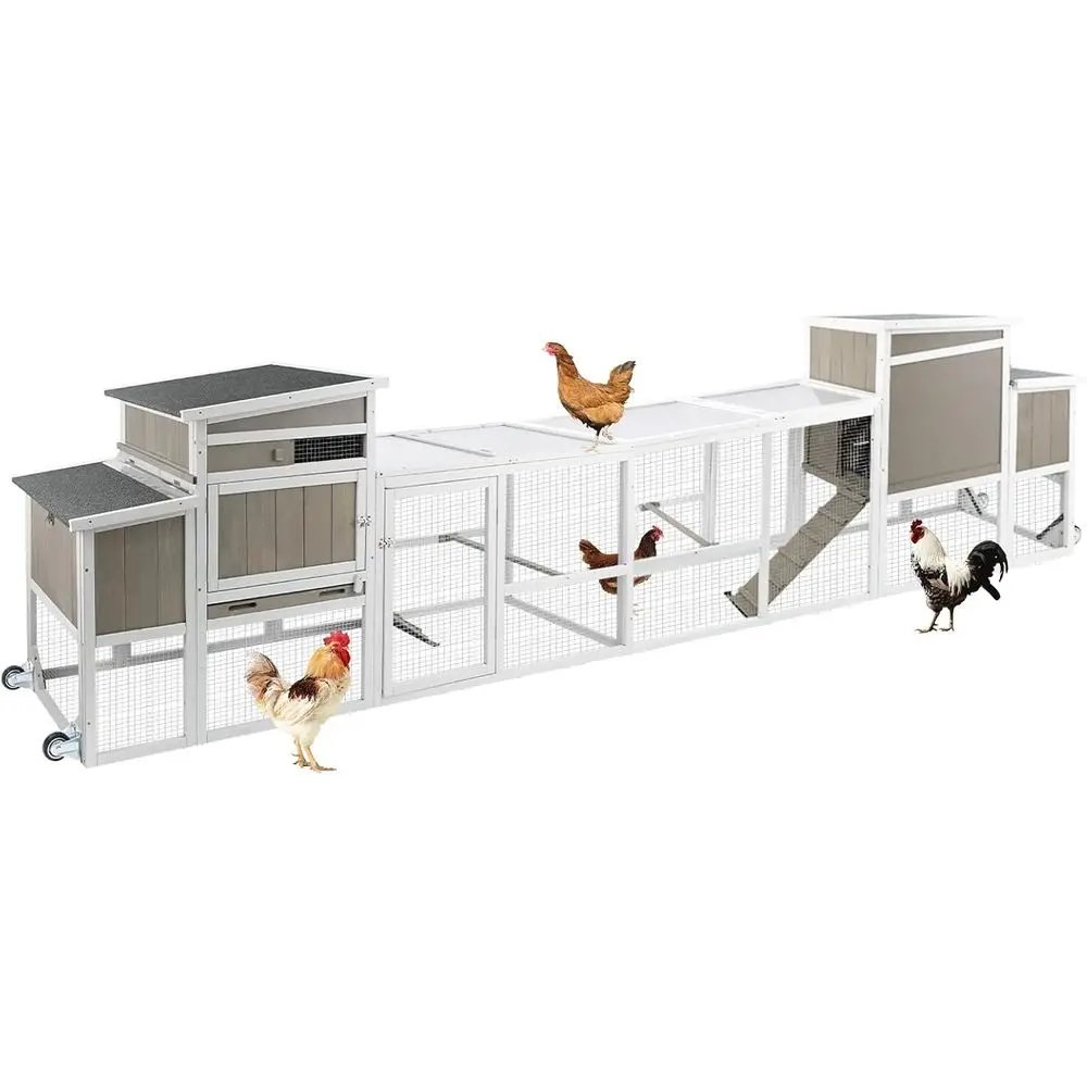 Grey Chicken Coop with Nest Box, Waterproof, Removable Tray for Outdoor/Indoor Poultry, 157.4L x 23.6W x 38.6H
Grey Chicken Coop with Nest Box, Waterproof, Removable Tray for Outdoor/Indoor Poultry, 157.4L x 23.6W x 38.6H