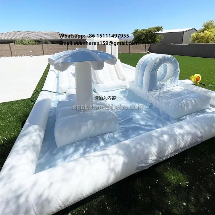 New Soft Play Equipment White Splash Pad White Inflatable Playground with Water Slide Pool for Kids Activity Parties
New Soft Play Equipment White Splash Pad White Inflatable Playground with Water Slide Pool for Kids Activity Parties