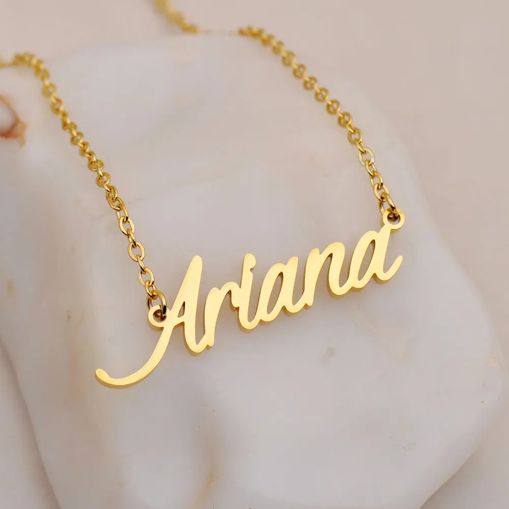 AOLOSHOW Ariana Gold Color Stainless Steel Name Necklace for Women Jewelry Letter Pendants Choker Collares Para Mujer
AOLOSHOW Ariana Gold Color Stainless Steel Name Necklace for Women Jewelry Letter Pendants Choker Collares Para Mujer