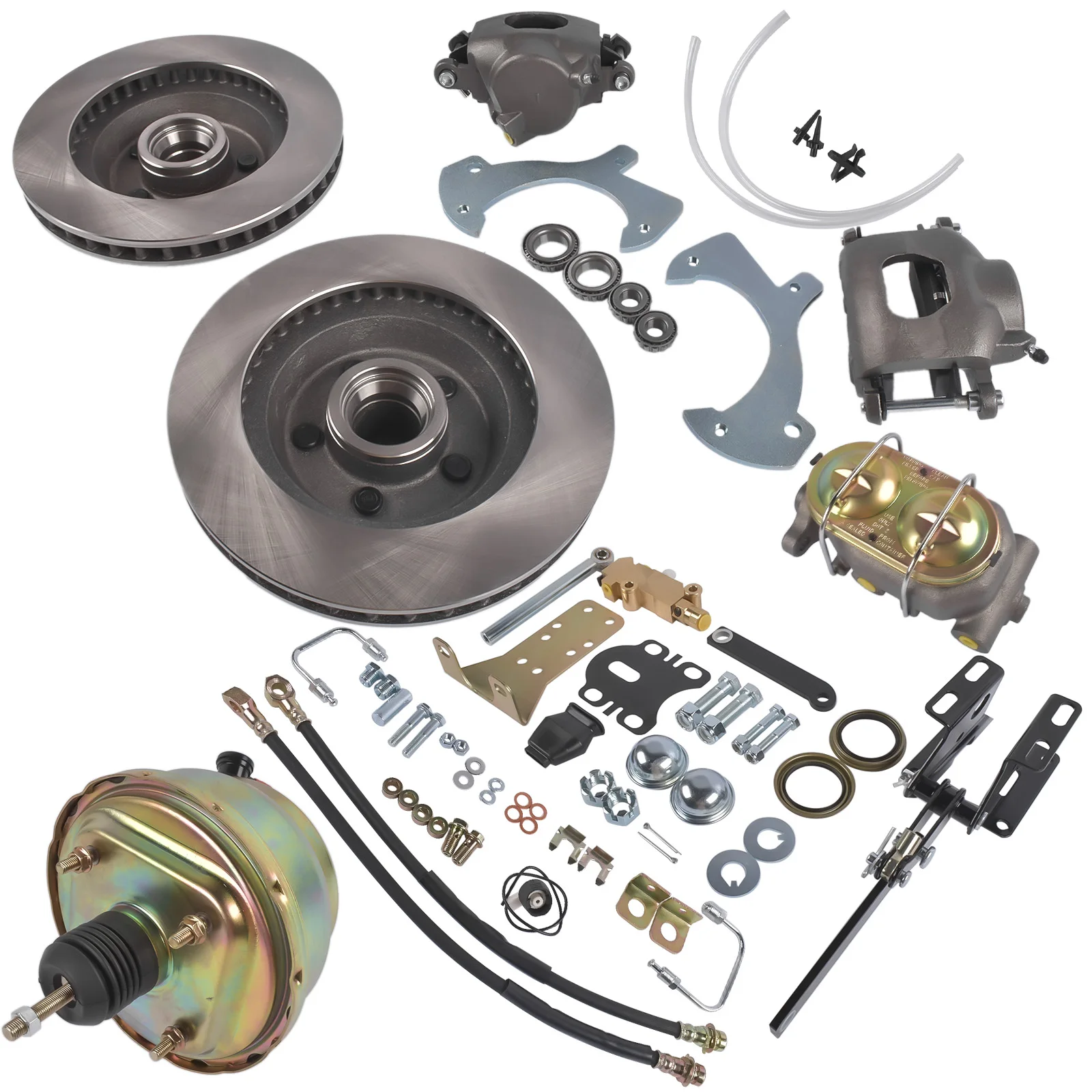 Front Disc Brake Conversion Kit Manual Master Cylinder & Valve Replacement for 1957-1972 Ford Galaxie & Fullsize Cars
Front Disc Brake Conversion Kit Manual Master Cylinder & Valve Replacement for 1957-1972 Ford Galaxie & Fullsize Cars