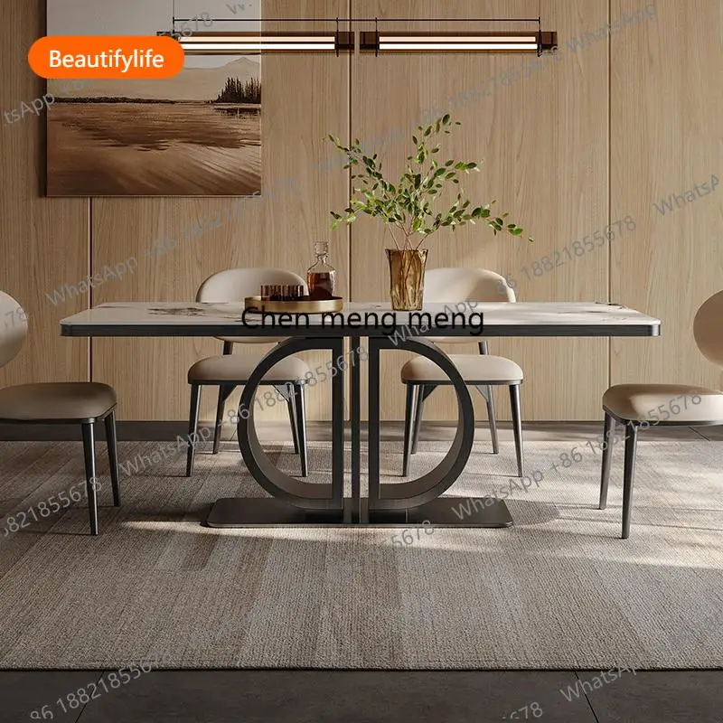 A48 Light Luxury Rectangular Dining Table Modern Simple High Quality Restaurant Table Aesthetics Designer Muebles Home Furniture
A48 Light Luxury Rectangular Dining Table Modern Simple High Quality Restaurant Table Aesthetics Designer Muebles Home Furniture