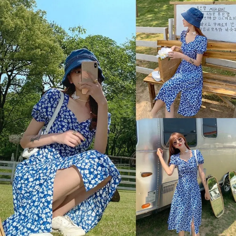 Slim Skirts Floral Print Floral Dress Women Dress V Neck Puff Sleeve Long Skirt Split Dacron Split Maxi Dress Women Women
Slim Skirts Floral Print Floral Dress Women Dress V Neck Puff Sleeve Long Skirt Split Dacron Split Maxi Dress Women Women