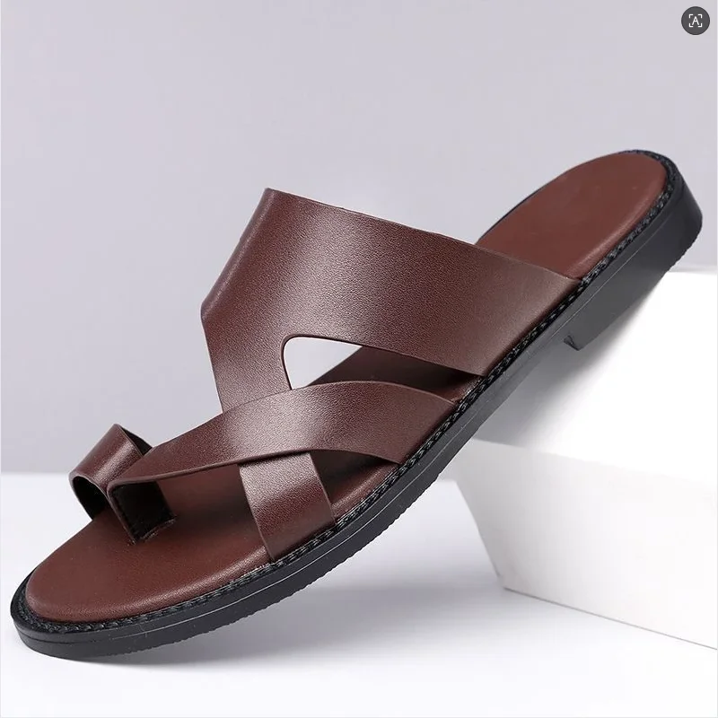 Men Brown Leather Slide Sandals Cross Strap Open Toe Slip On Flat Summer Casual Beach Slippers for Outdoor Large Size 39 - 48
Men Brown Leather Slide Sandals Cross Strap Open Toe Slip On Flat Summer Casual Beach Slippers for Outdoor Large Size 39 - 48
