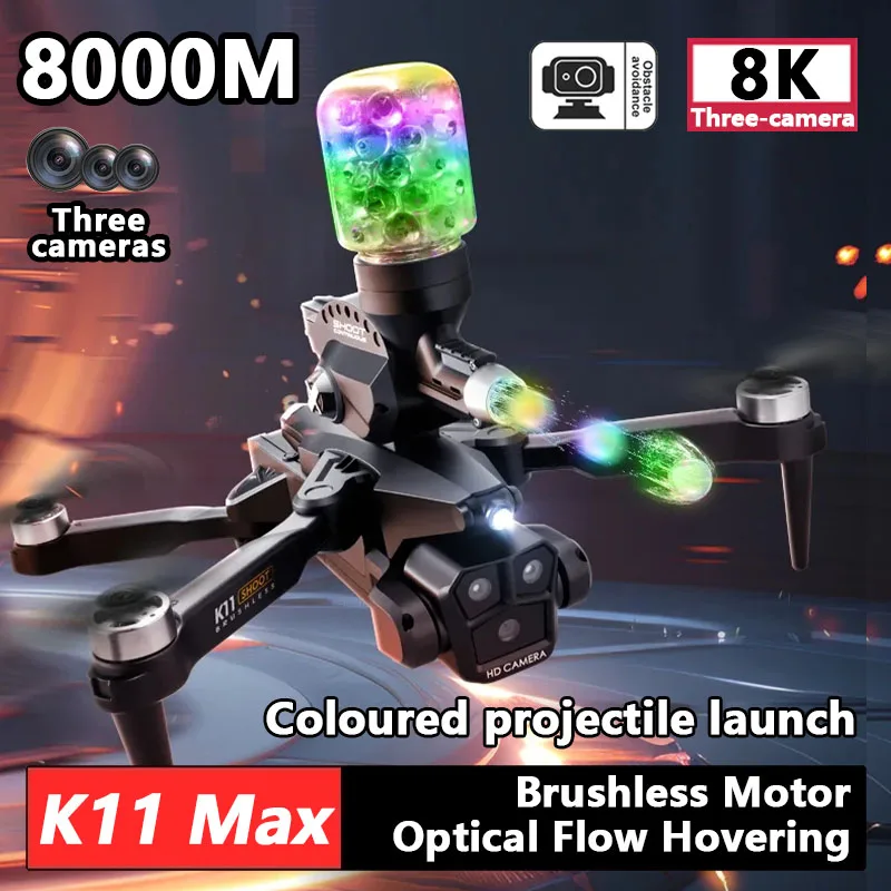 New K11 MAX Brushless Four Axis Aircraft Drone Three Camera Optical Flow Bombing Remote Control Aircraft Aerial Photography 8000
New K11 MAX Brushless Four Axis Aircraft Drone Three Camera Optical Flow Bombing Remote Control Aircraft Aerial Photography 8000