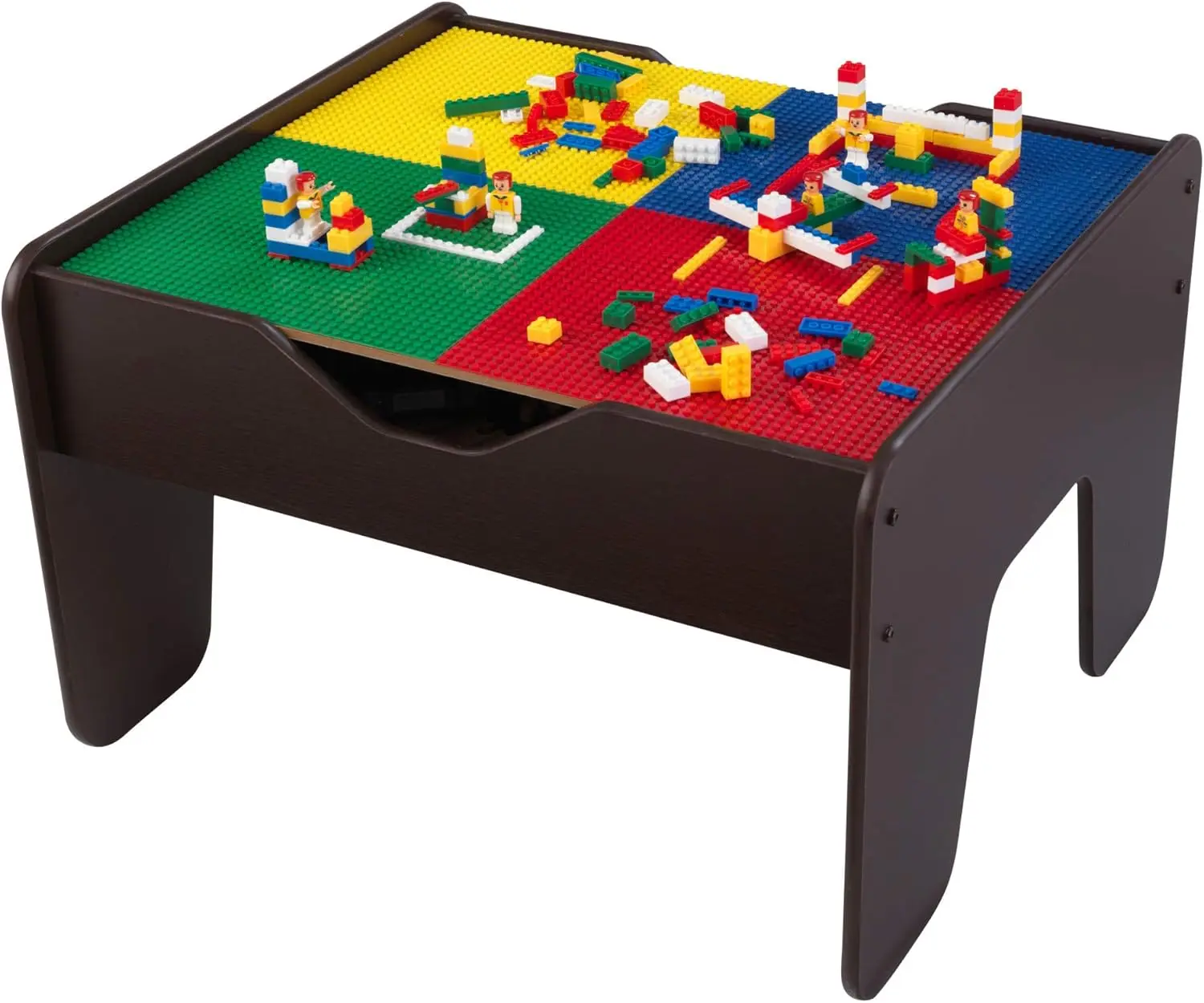 2-in-1 Reversible Top Activity Table with 200 Building Bricks and 30-Piece Wooden Train Set, Espresso, Gift for Ages 3+
2-in-1 Reversible Top Activity Table with 200 Building Bricks and 30-Piece Wooden Train Set, Espresso, Gift for Ages 3+