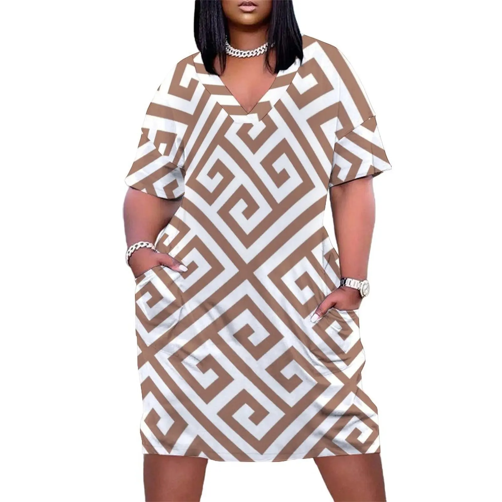 Greek key pattern, modern,trendy,pattern,brown,white,classical Loose Pocket Dress women's summer dress 2025 prom dresses
Greek key pattern, modern,trendy,pattern,brown,white,classical Loose Pocket Dress women's summer dress 2025 prom dresses