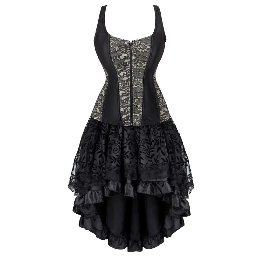 Women Corset Top Bustier Skirt Tutu Sexy Straps Zipper Vintage Floral Lace Up Lingerie Victorian Burlesque Halloween Costumes
Women Corset Top Bustier Skirt Tutu Sexy Straps Zipper Vintage Floral Lace Up Lingerie Victorian Burlesque Halloween Costumes