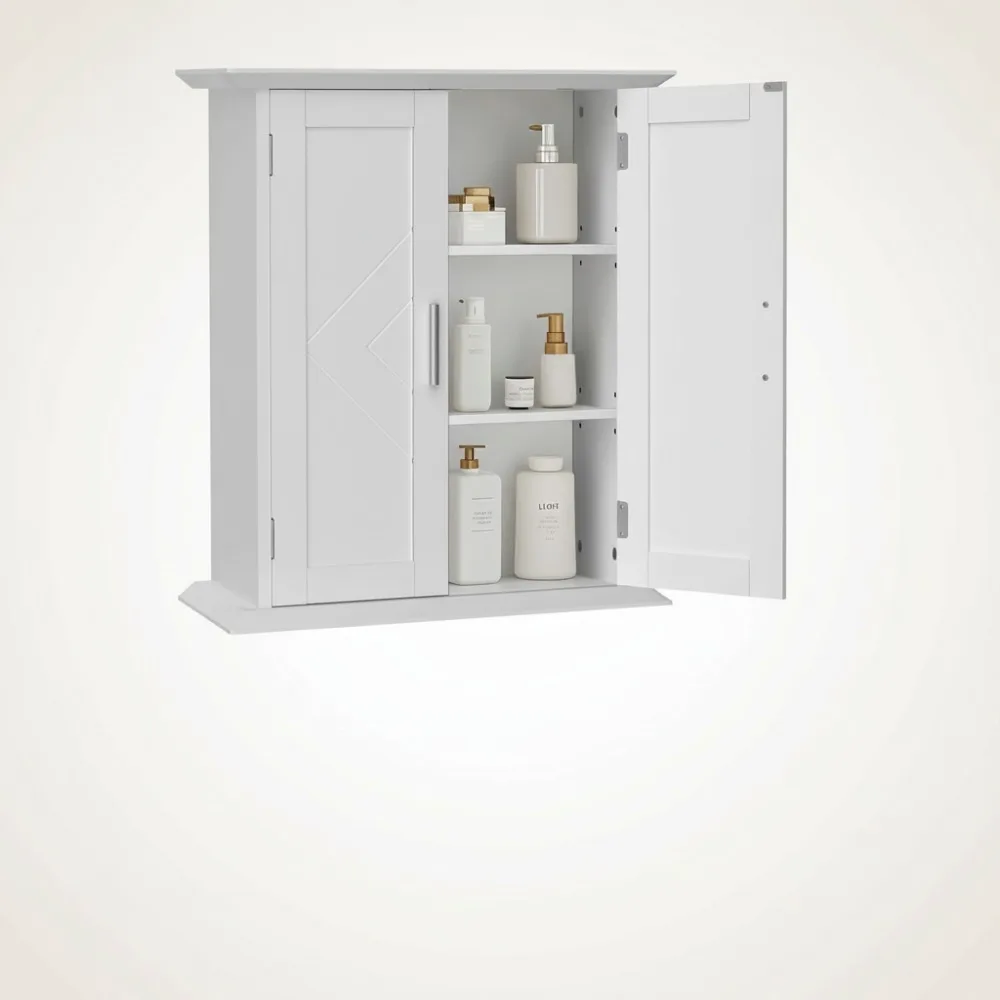 Modern White Wall Mount Medicine Cabinet with Adjustable Shelves and 2 Doors for Small Bathroom Storage
Modern White Wall Mount Medicine Cabinet with Adjustable Shelves and 2 Doors for Small Bathroom Storage