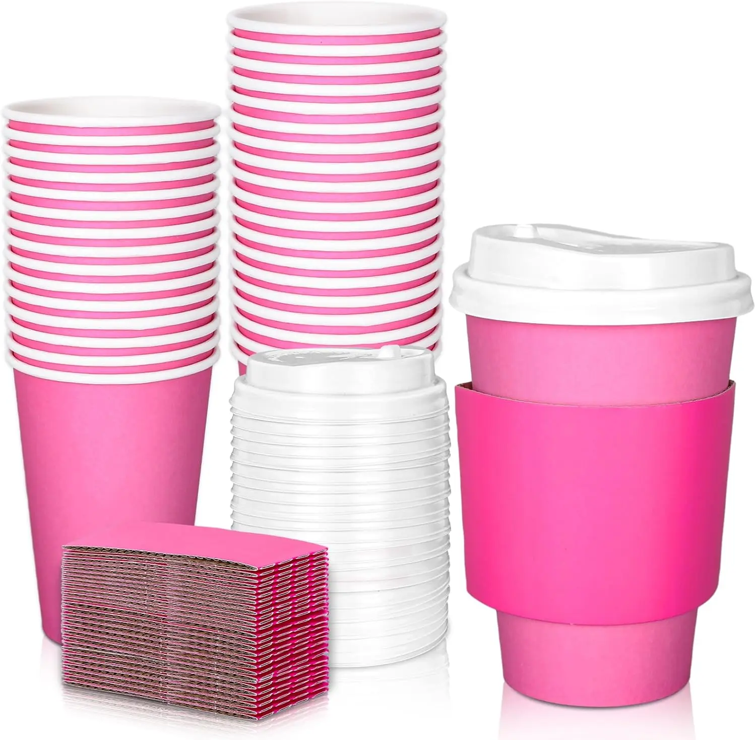50 Set 12oz Hot Pink Breast Cancer Awareness Disposable Coffee Cups with Lids and Sleeves Insulated Paper Drinking Cup f
50 Set 12oz Hot Pink Breast Cancer Awareness Disposable Coffee Cups with Lids and Sleeves Insulated Paper Drinking Cup f