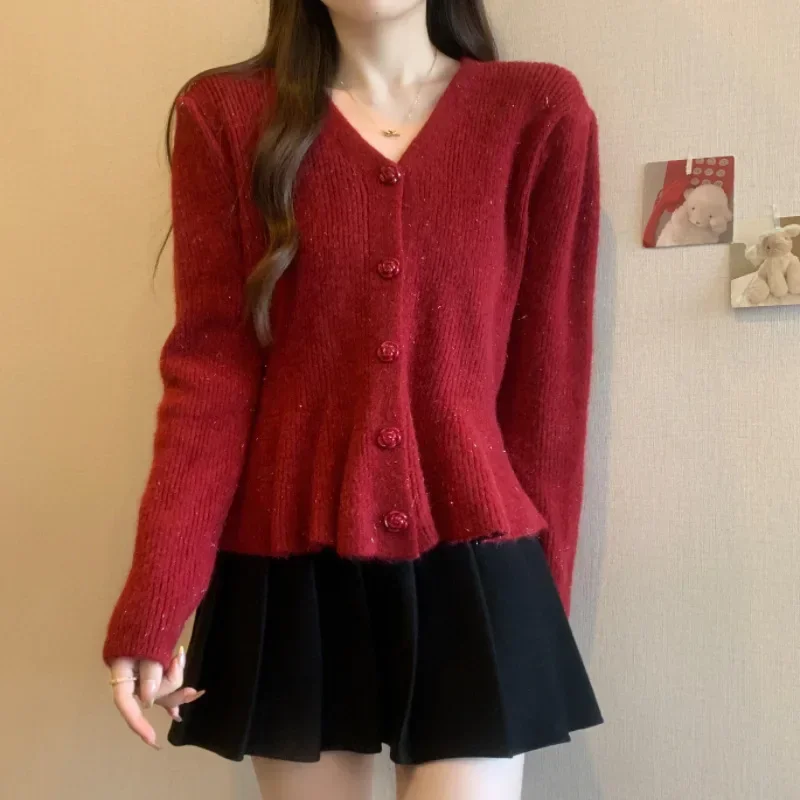 Autumn and Winter New Small Fragrance French Ruffled Knit Cardigan Women's Bubble Sleeve Sweater Short Coat
Autumn and Winter New Small Fragrance French Ruffled Knit Cardigan Women's Bubble Sleeve Sweater Short Coat