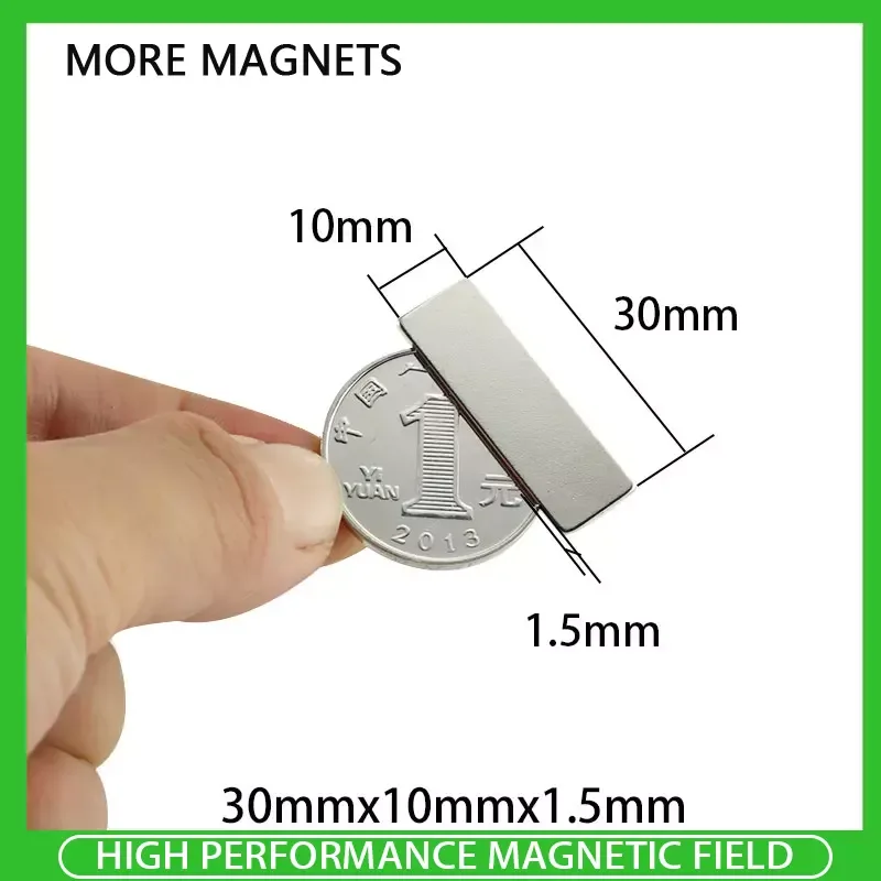 5~100PCS 30x10x1.5mm Neodymium Magnet 30mm x 10mm x 1.5mm N35 NdFeB Block Super Powerful Strong Permanent Magnet Disc
5~100PCS 30x10x1.5mm Neodymium Magnet 30mm x 10mm x 1.5mm N35 NdFeB Block Super Powerful Strong Permanent Magnet Disc
