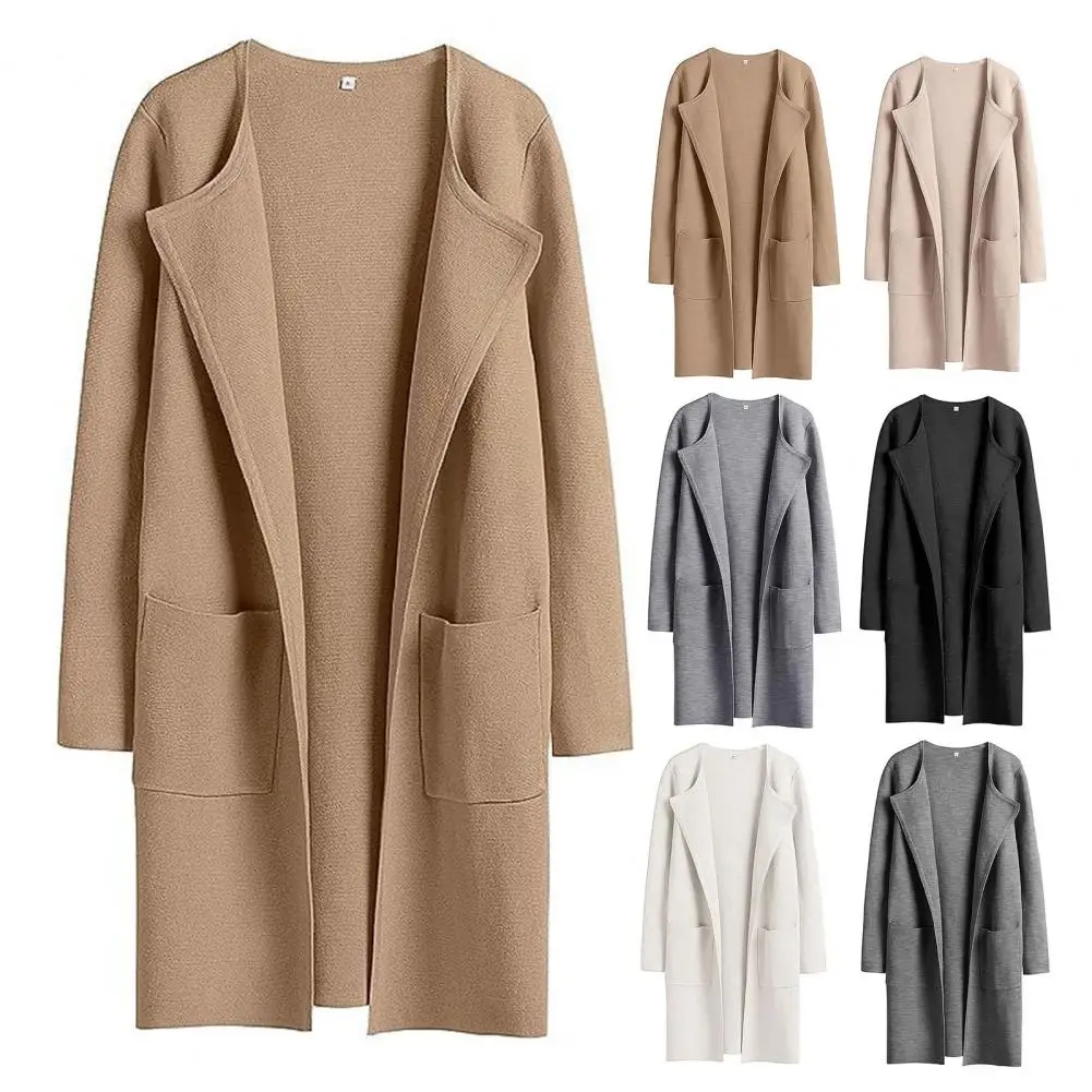 Autumn Winter Coat Women Mid-length Coat Elegant Lapel Collar Mid-length Coat for Women with Solid Color Pockets for Ladies
Autumn Winter Coat Women Mid-length Coat Elegant Lapel Collar Mid-length Coat for Women with Solid Color Pockets for Ladies