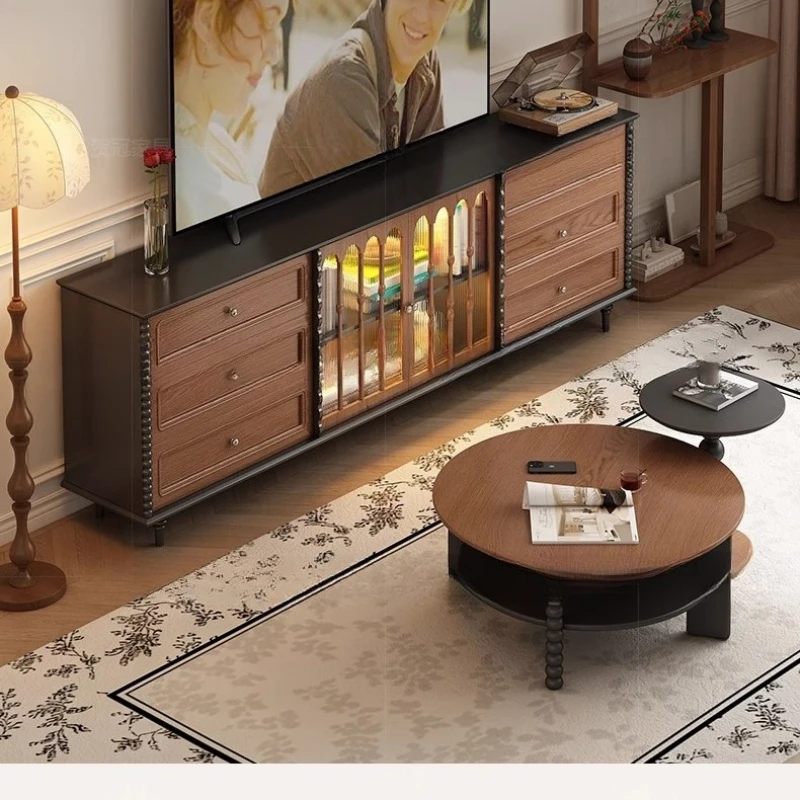 French retro solid wood TV cabinet high cabinet high 70cm living room storage locker
French retro solid wood TV cabinet high cabinet high 70cm living room storage locker